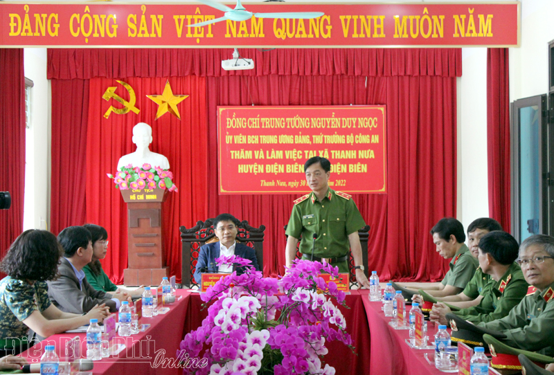 Trung tướng Nguyễn Duy Ngọc, Thứ trưởng Bộ Công an thăm và làm việc tại Điện Biên
