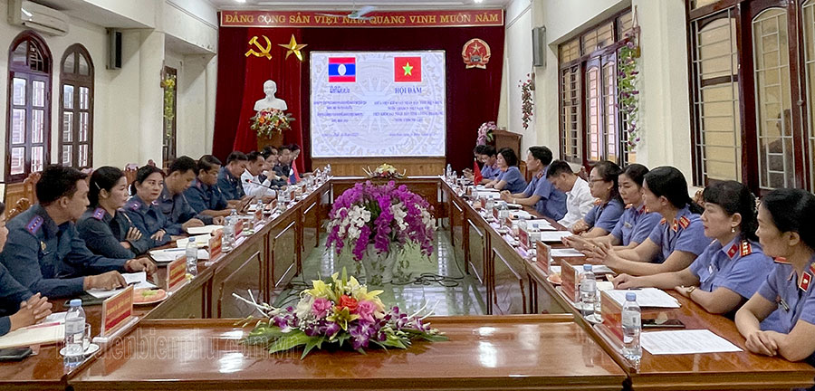 Hội đàm giữa Viện Kiểm sát Nhân dân tỉnh Điện Biên với Viện Kiểm sát Nhân dân tỉnh Luông Pha Bang