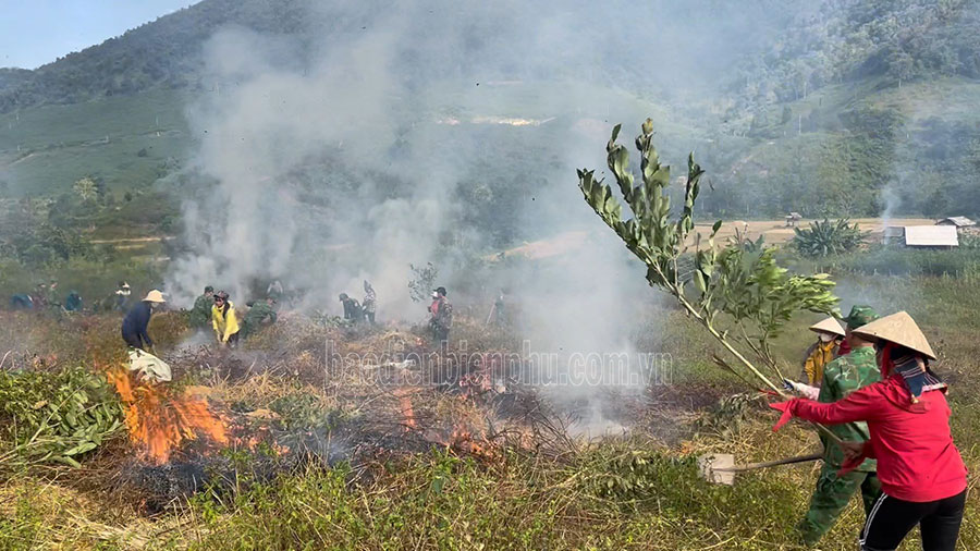Diễn tập ứng phó cháy rừng và tìm kiếm cứu nạn tại xã Mường Lói