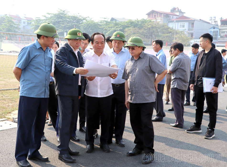 Bí thư Tỉnh ủy Trần Quốc Cường kiểm tra các công trình phục vụ kỷ niệm 70 năm Chiến thắng Điện Biên Phủ